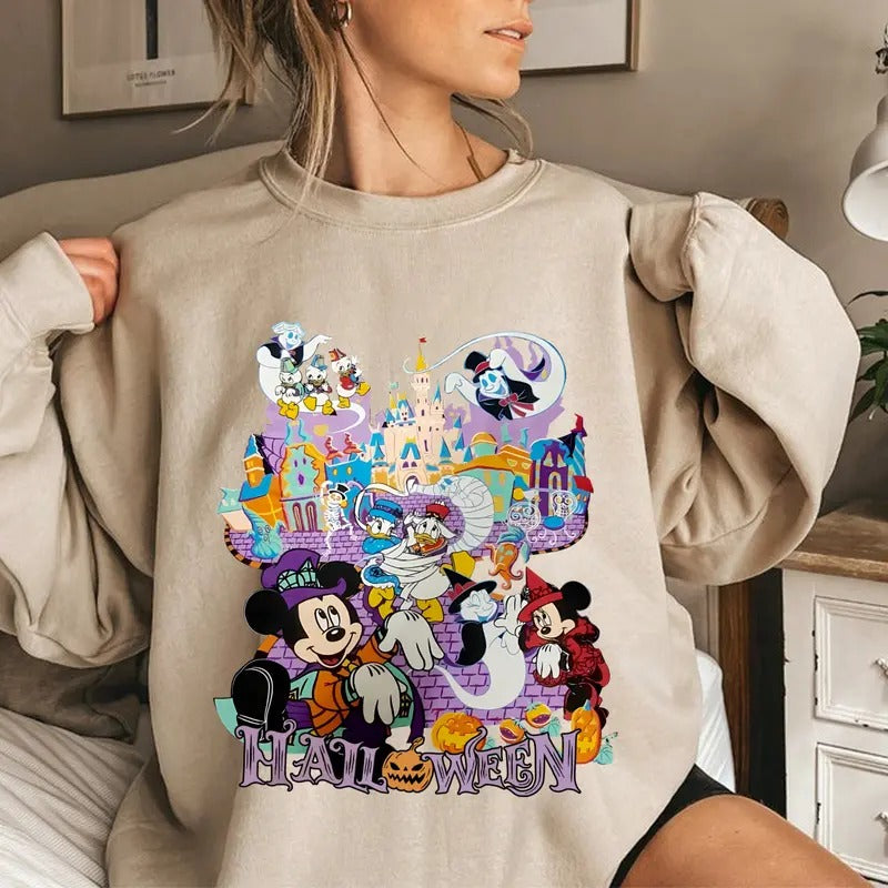 Halloween House Shirt, Color Castle Tee Shirt, Mouse Friends Sweatshirt, Trick Or Treat T-shirt, Cute 90s Film Shirt,...