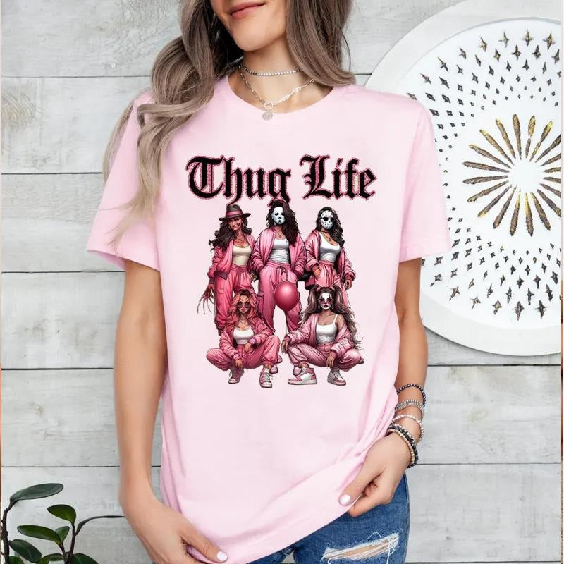 Halloween Lady ThugLife Horror Shirt, Halloween Horror Characters Shirt, Halloween Horror Girls Shirt, ThugLife Lady...