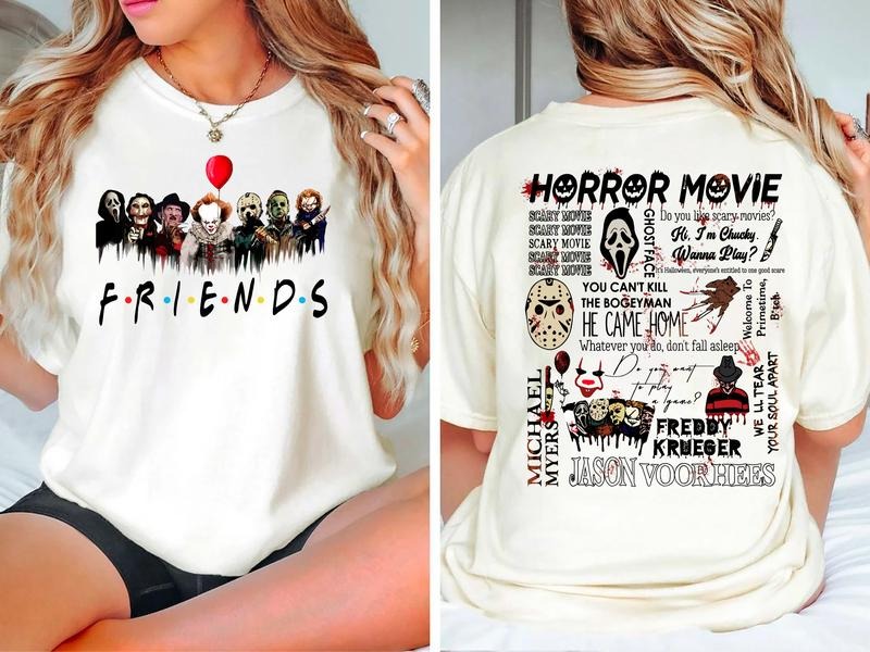 Halloween Movie Friends Sweatshirt, Friends Halloween Shirt, Halloween Characters Sweatshirt, Fall Movie Characters...