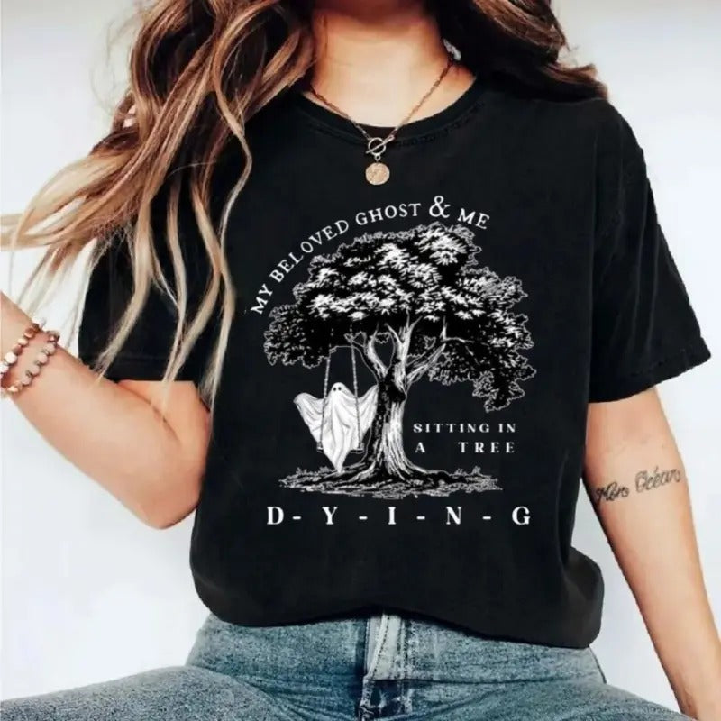 Halloween Shirt, Halloween Beloved Ghost & Me Sitting In A Tree, Pumpkin Halloween, Spooky, Fall Season, Ghost T Shirt,...