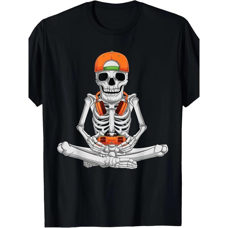 Halloween Skeleton Gamer Video Game T-shirt made in usa Hoodie, Sweatshirt | HypeDripTees.com