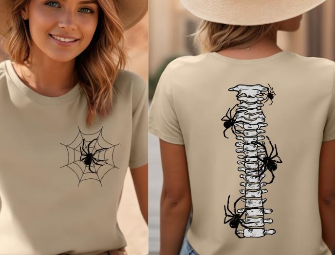 Halloween Spider Spine front and back T-shirt Hoodie, Sweatshirt | HypeDripTees.com
