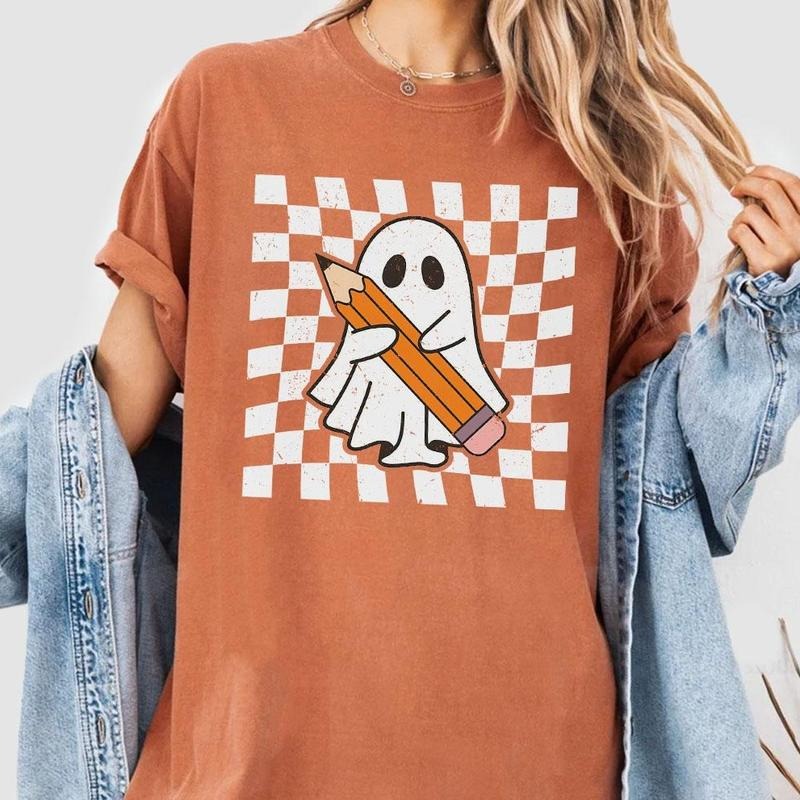Halloween Teacher Shirts, Cute Ghost Teacher Halloween Shirt, Spooky Teacher Tshirt, Halloween Sweatshirt, Fall Teacher...