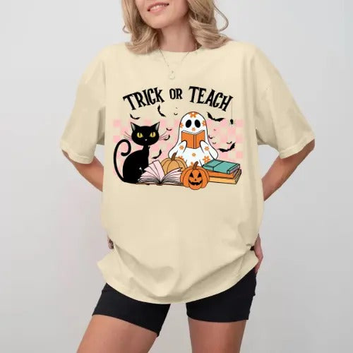 Halloween Teacher T-Shirt, Gift For Fan, Gift For Her, Gift For Him Fabric Spandex Hoodie, Sweatshirt | HypeDripTees.com