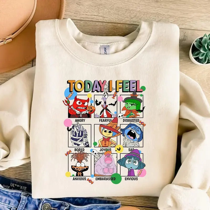 Halloween Today I Feel Inside Out Shirt Spooky Inside Out Shirt Spooky Mental Health Shirt Spooky Season Shirt Emotion...