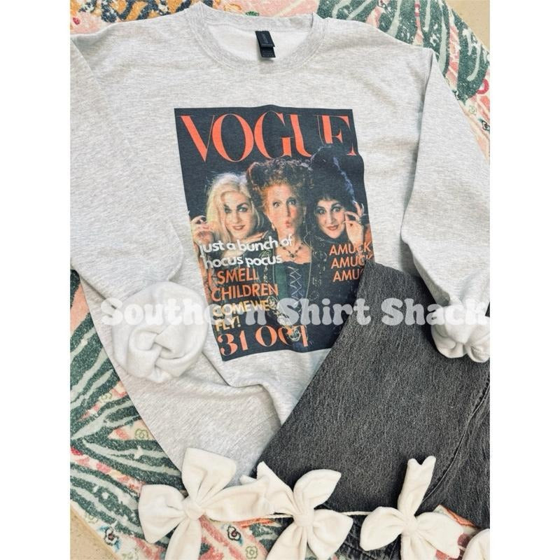 Halloween V0GUE Sweatshirt | Halloween Sweatshirt | Gildan Sweatshirt T-Shirts, Hoodie | HypeDripTees.com