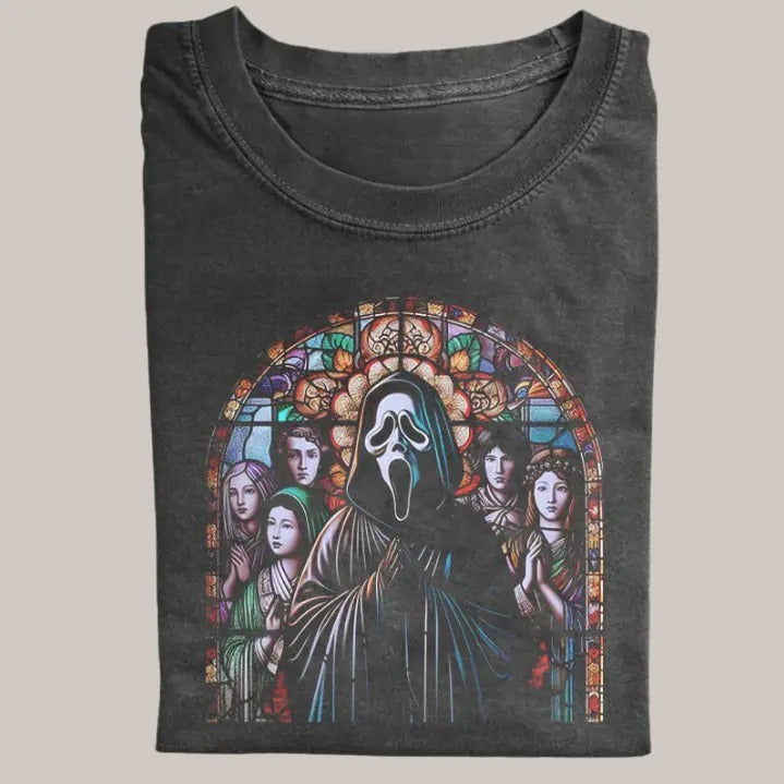 Halloween Vintage Tees, Ghost Face T-Shirt, Horror Movie Shirt, Unisex Funny Halloween Shirt Menswear Womenswear...