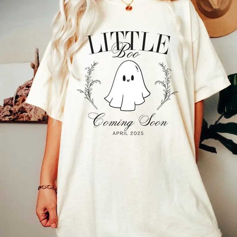 Halloween pregnancy maternity shirt, Pregnant Ghost Costume, Funny Pregnancy Announcement 2024, New baby Mommy Tee, Fall...
