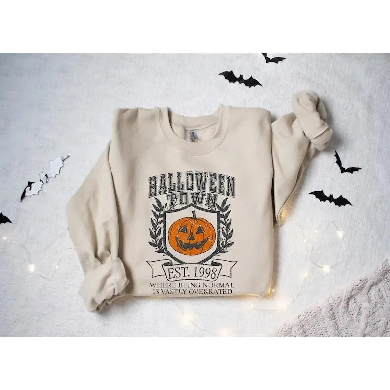 Halloweentown University Sweatshirt, Halloween Town Est 1998 Sweatshirt, Fall Sweatshirt, Pumpkin Shirt, Womens Halloween...