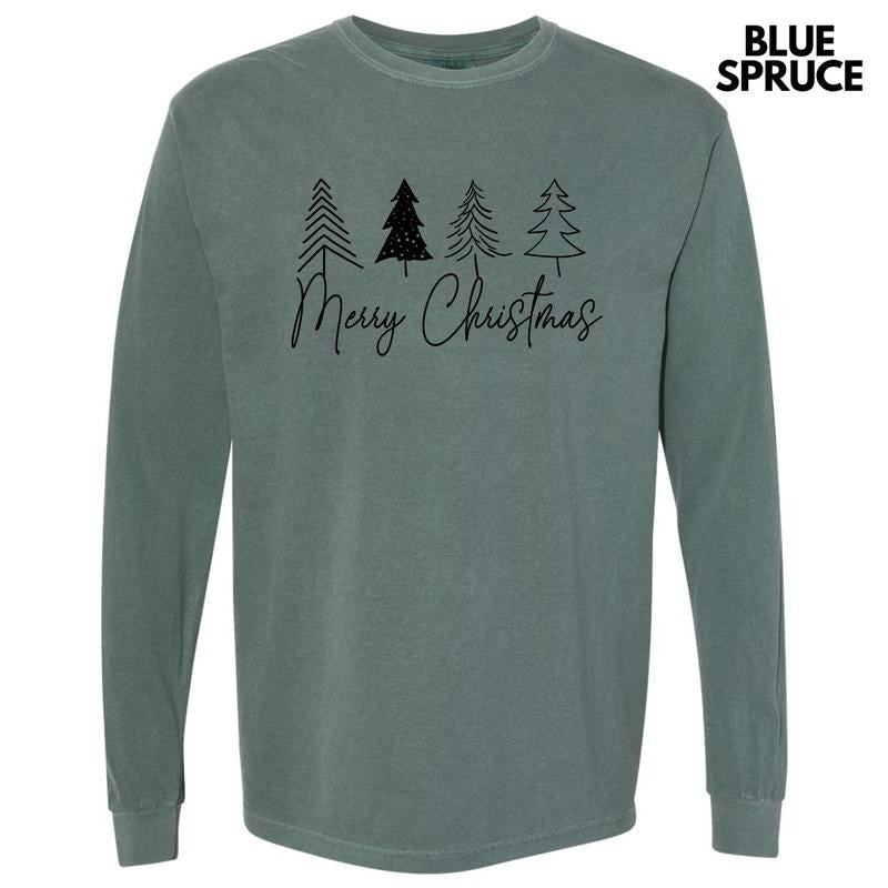 Hand Drawn Merry Christmas Long Sleeve Comfort Colors T-Shirt 'NLB' Hoodie, Sweatshirt | HypeDripTees.com