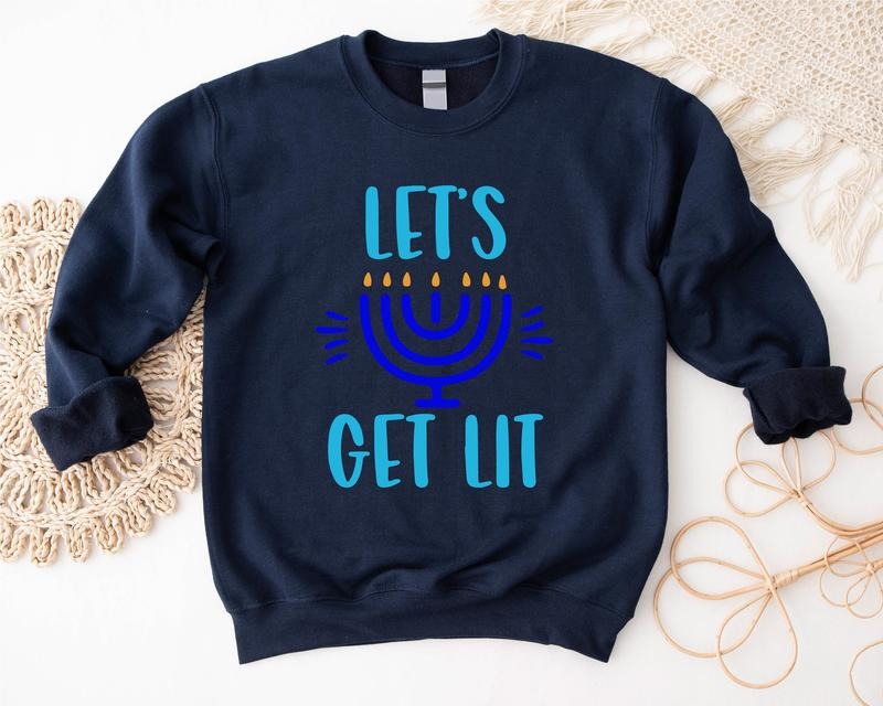 Hanukkah Sweatshirt, Jewish Holiday Hoodie, Unisex Religious Gift Sweater, Jewish Christmas Long Sleeve, Jewish Festival...