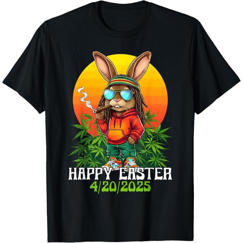 Happy 420 Easter Bunny Smoking Weed Funny Men Women T-Shirt Hoodie, Sweatshirt | HypeDripTees.com