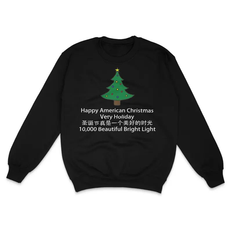 Happy American Christmas Sweater Custom Printed Sweatshirt T-Shirts, Hoodie | HypeDripTees.com