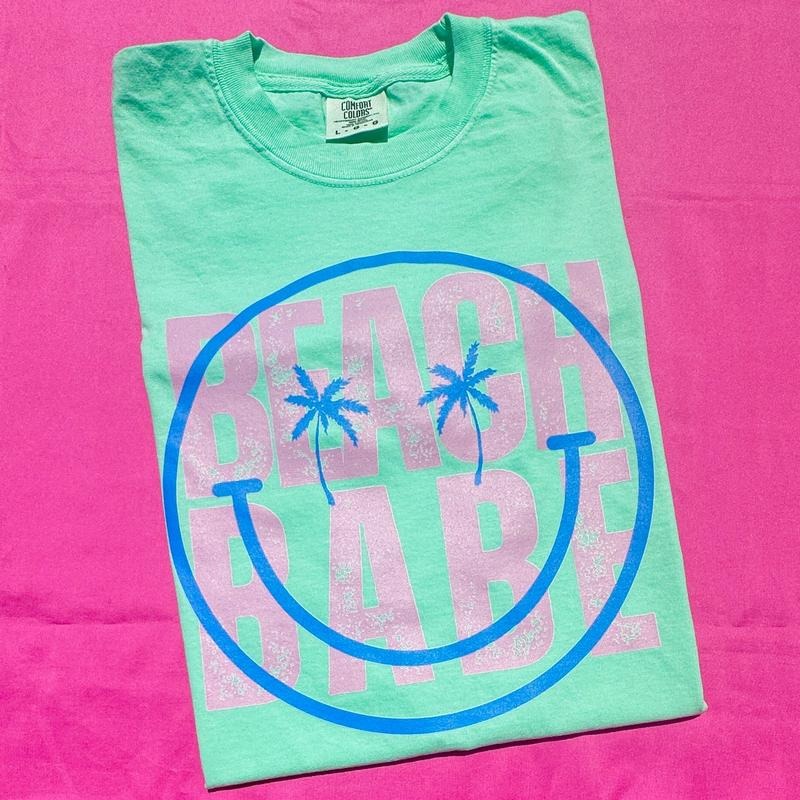 Happy Beach Babe Comfort Colors T-Shirt 'NLB' Hoodie, Sweatshirt | HypeDripTees.com
