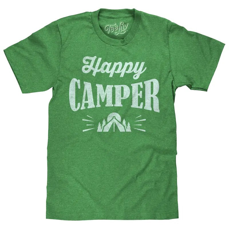 Happy Camper T-Shirt - Green Hoodie, Sweatshirt | HypeDripTees.com