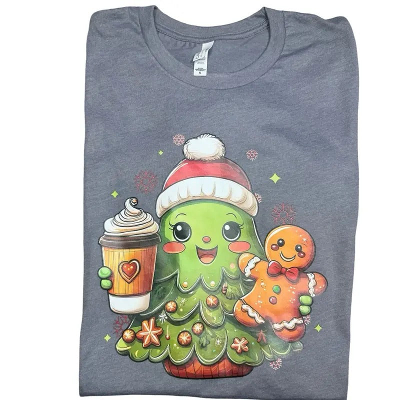 Happy Christmas Tree Festive Graphic T-shirt Top Hoodie, Sweatshirt | HypeDripTees.com