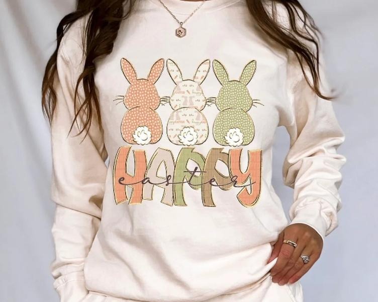 Happy Easter Bunnies DTF Transfers - THIS IS NOT A SHIRT Hoodie, Sweatshirt | HypeDripTees.com