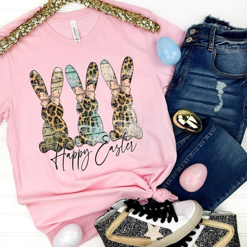 Happy Easter Bunny Trio Bella Canvas T-Shirt Hoodie, Sweatshirt | HypeDripTees.com
