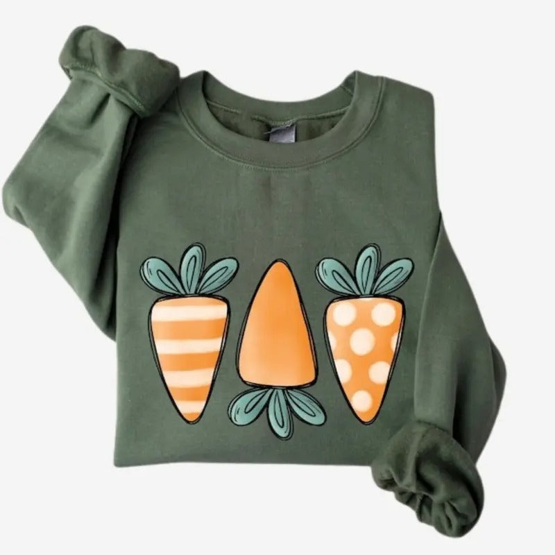 Happy Easter Carrot Sweatshirt, Easter Day Sweatshirt For Womens T-Shirts, Hoodie | HypeDripTees.com
