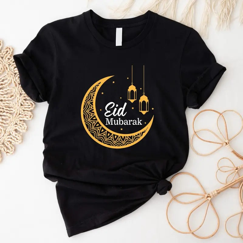 Happy Eid Mubarak Shirt, Matching Family Eid T-shirt, Eid Al Fitr Tee, Unisex Muslim Holiday Gift Tee, Religion Short...