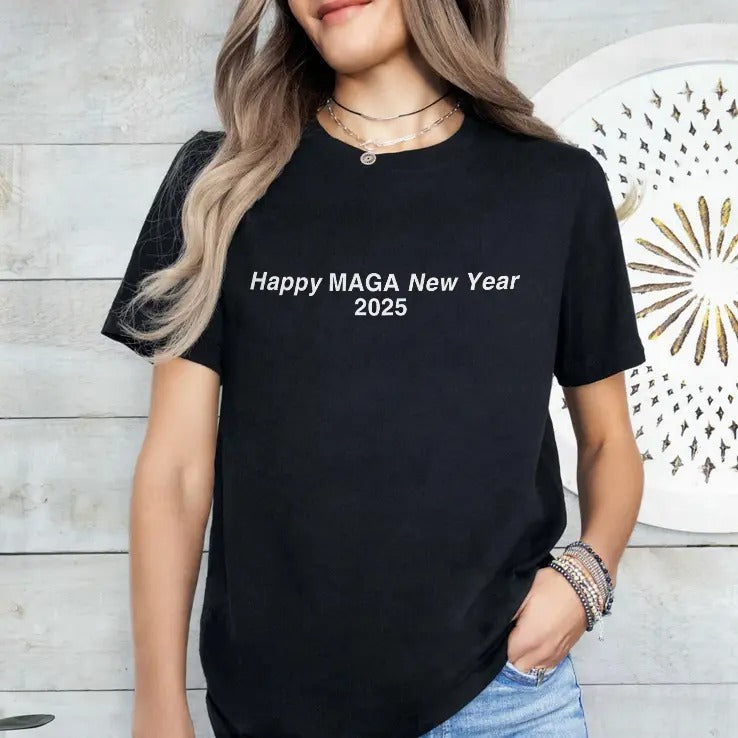 Happy MAGA New Year 2025 Trump Dance Troll QR Shirt