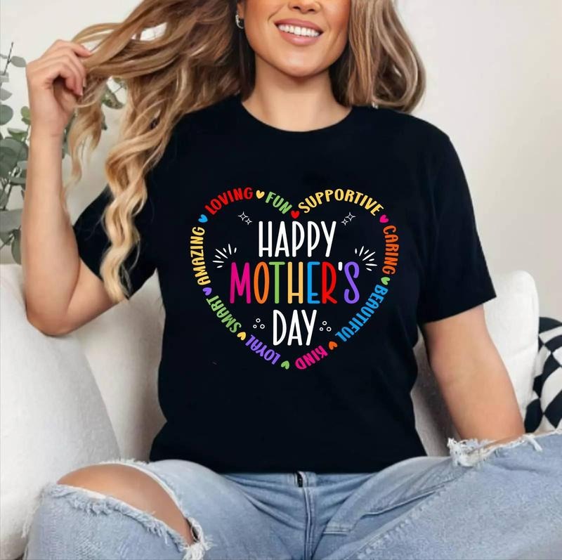 Happy Mother's Day for Women Mom Grandma Funny Mother's Day T-Shirt [Unisex Cotton, Short Sleeve, Crewneck, Top...