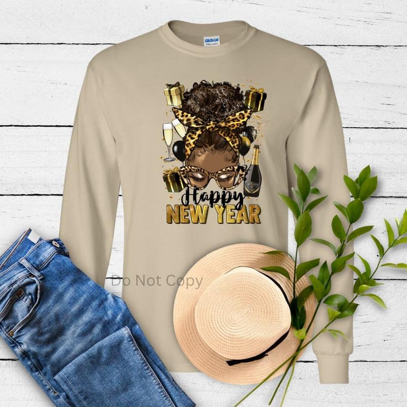 Happy New Year DTF Transfer ONLY - This is NOT a T Shirt Hoodie, Sweatshirt | HypeDripTees.com