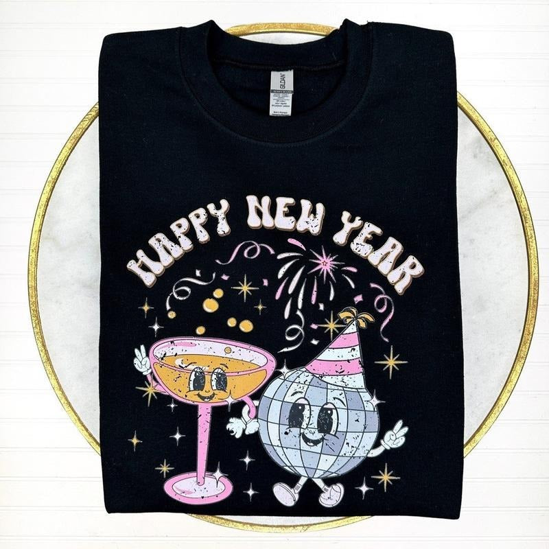 Happy New Year Disco Sweatshirt T-Shirts, Hoodie | HypeDripTees.com