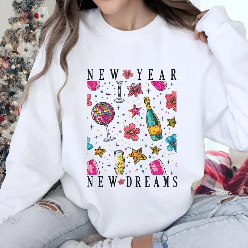 Happy New Year Shirt, New Year 2025 Shirt, New Year New Dreams Shirt, Hello 2025 Shirt, 2025 Party Shirt, 2025 Tee, Gift...