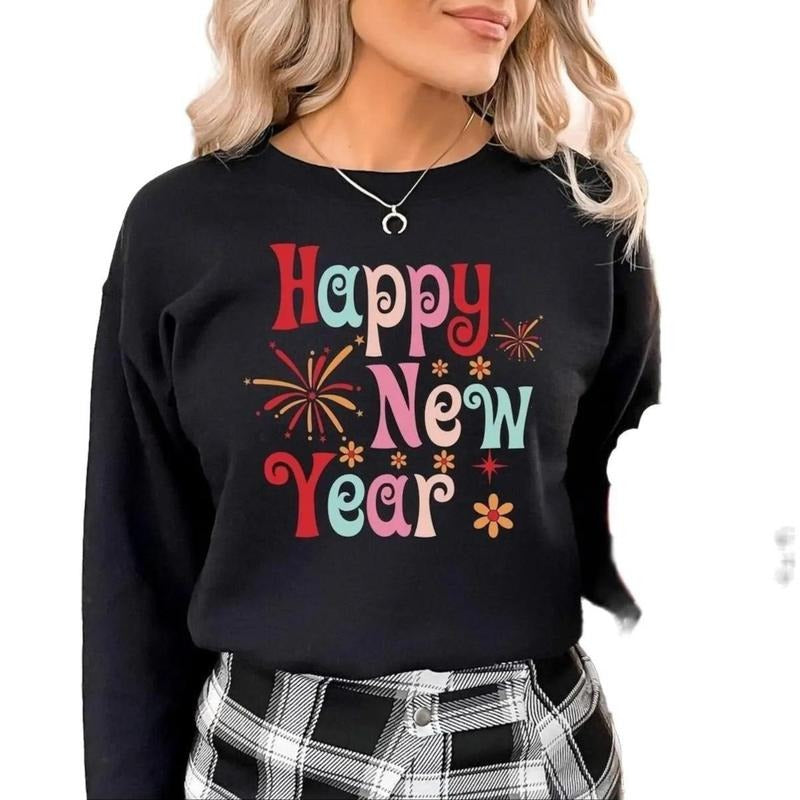 Happy New Year Sweatshirt, Cheers To The New Year Sweatshirt For Women T-Shirts, Hoodie | HypeDripTees.com
