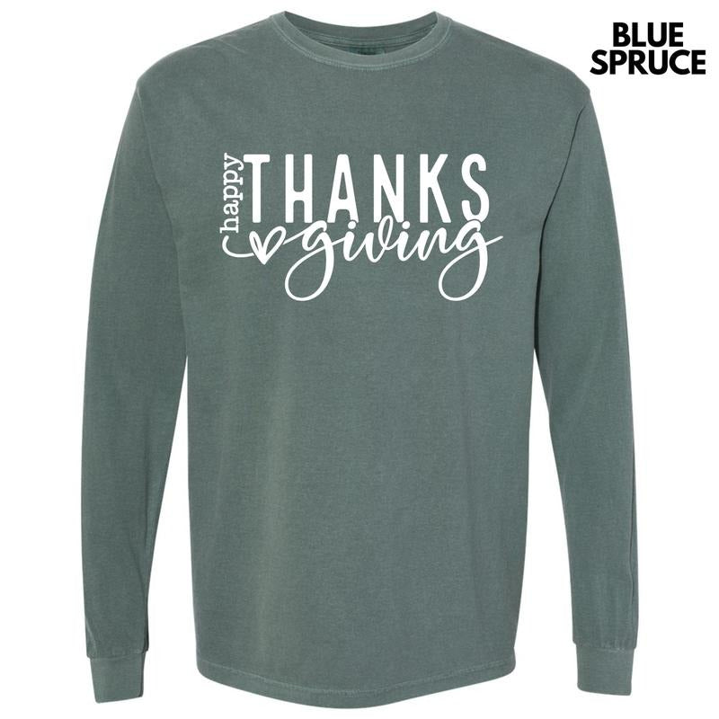 Happy Thanksgiving White Long Sleeve Comfort Colors T-Shirt 'NLB' Hoodie, Sweatshirt | HypeDripTees.com