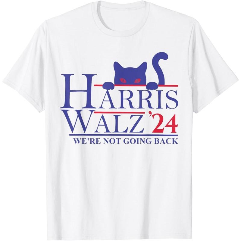 Harris Waltz 2024 We're Not Going Back Funny Cat Lady T-Shirt made in usa Hoodie, Sweatshirt | HypeDripTees.com