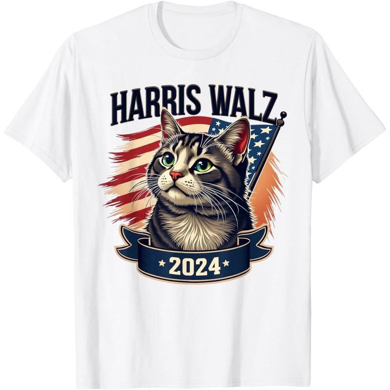 Harris Walz 2024 Funny Cat Kamala Harris Tim Walz Waltz T-Shirt made in usa Hoodie, Sweatshirt | HypeDripTees.com