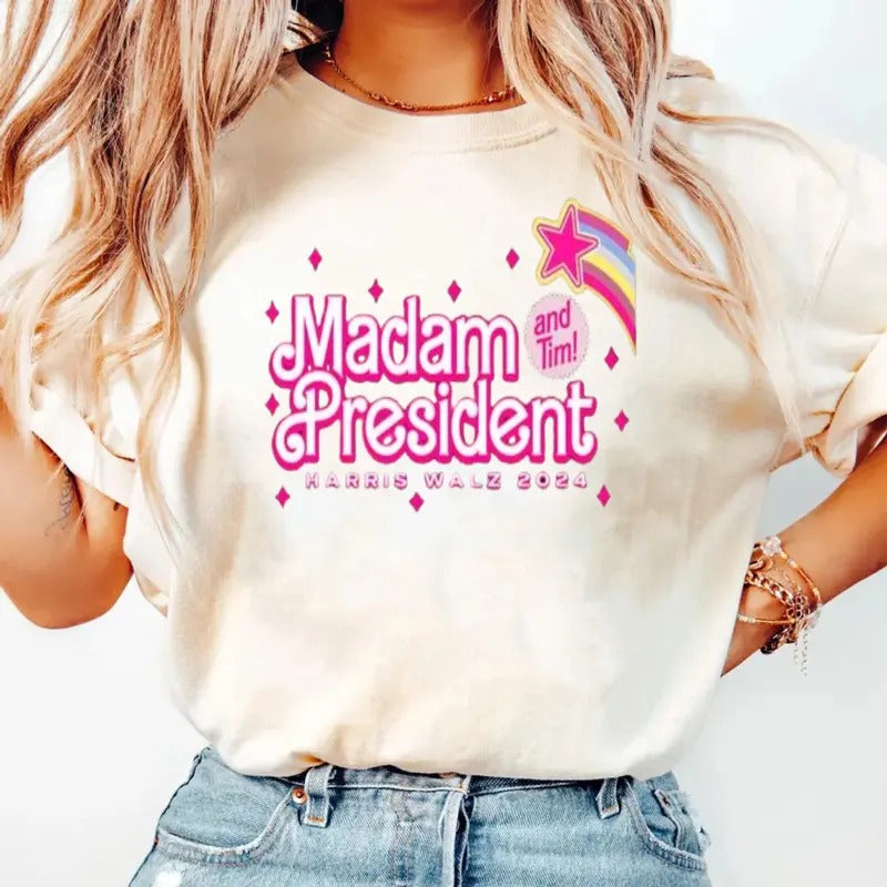 Harris Walz 2024 Shirt, Kamalla Harris Shirt, President Harris Shirt, Harris Barb!E Shirt, 2024 Kamalla Harris...