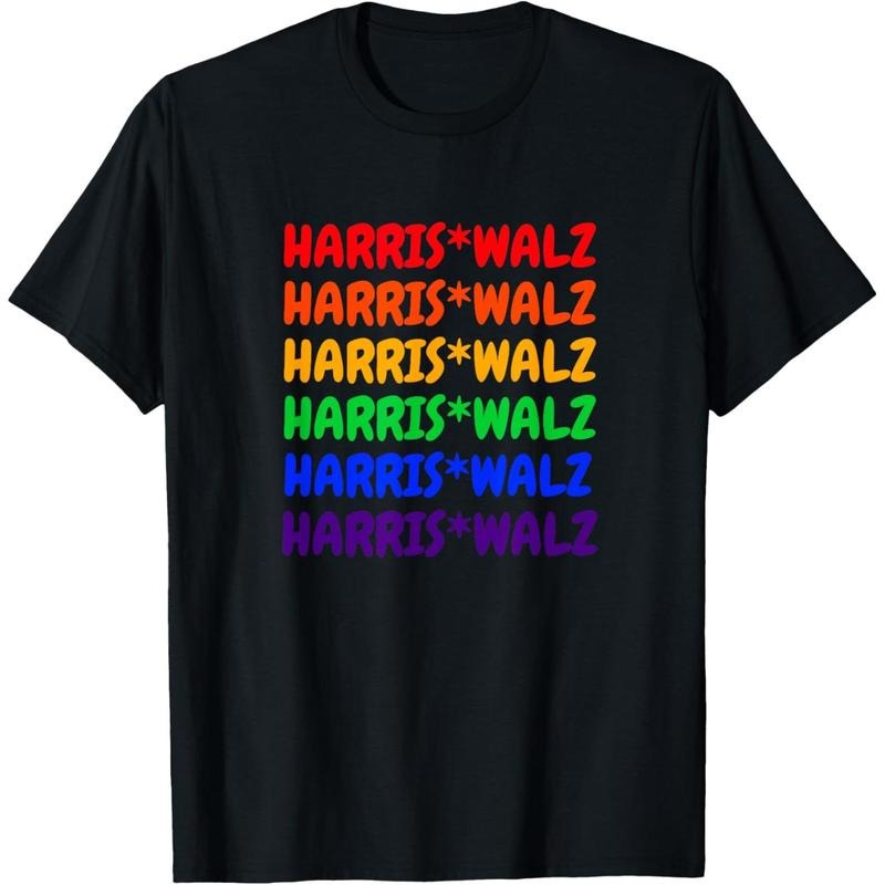Harris Walz Rainbow T-Shirt made in usa Hoodie, Sweatshirt | HypeDripTees.com