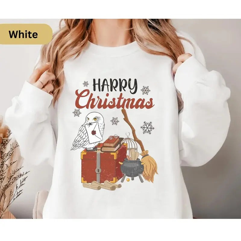 Harry Christmas Sweatshirt, Magical HP Fan Tee, Perfect Holiday Gift, Cozy Winter shirt Hoodie | HypeDripTees.com