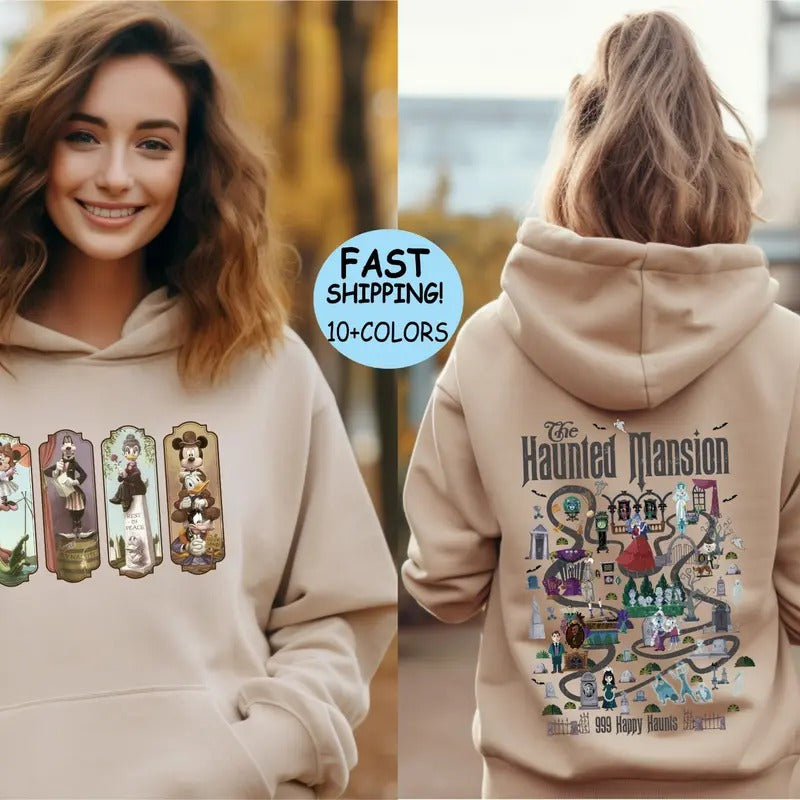 Haunted Mansion Map Sweatshirt, Retro Haunted Mansion shirt, Stretching Room Tee Hoodie | HypeDripTees.com
