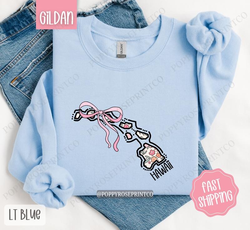 Hawaii Floral Sweatshirt, Cute Hawaii Sweatshirt, Hawaii State Sweatshirt T-Shirts, Hoodie | HypeDripTees.com