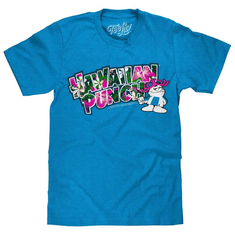 Hawaiian Punch Floral Print T-Shirt - Blue Hoodie, Sweatshirt | HypeDripTees.com