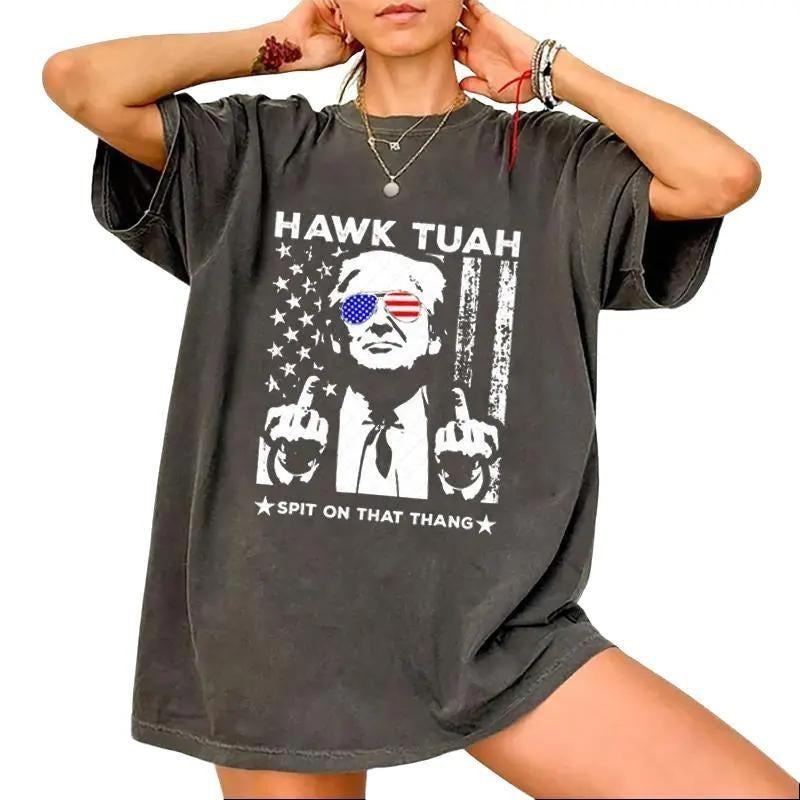"Hawk Tuah 24 Spit On That Thang Shirt , Donald Trum 2024 , Hawk Tuah Trum, Hawk Tuah 2024, Hawk Tuah, Unisex Shirt, Trending Womenswear, Menswear"