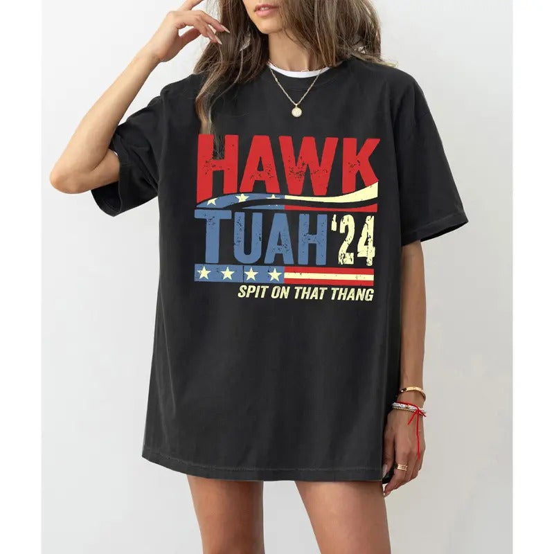 Hawk Tuah Spit On That Thang Vintage T-Shirt, Hawk Tuah Shirt, Funny Meme Shirt, Hawk Tuah 24 Tshirt, Spit On That Thang...