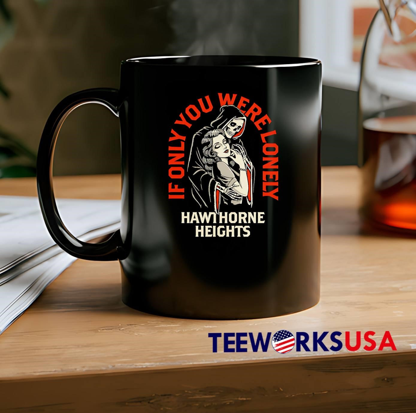 Hawthorne Heights Grim Reaper Embracing Woman If Only You Were Lonely T-Shirt