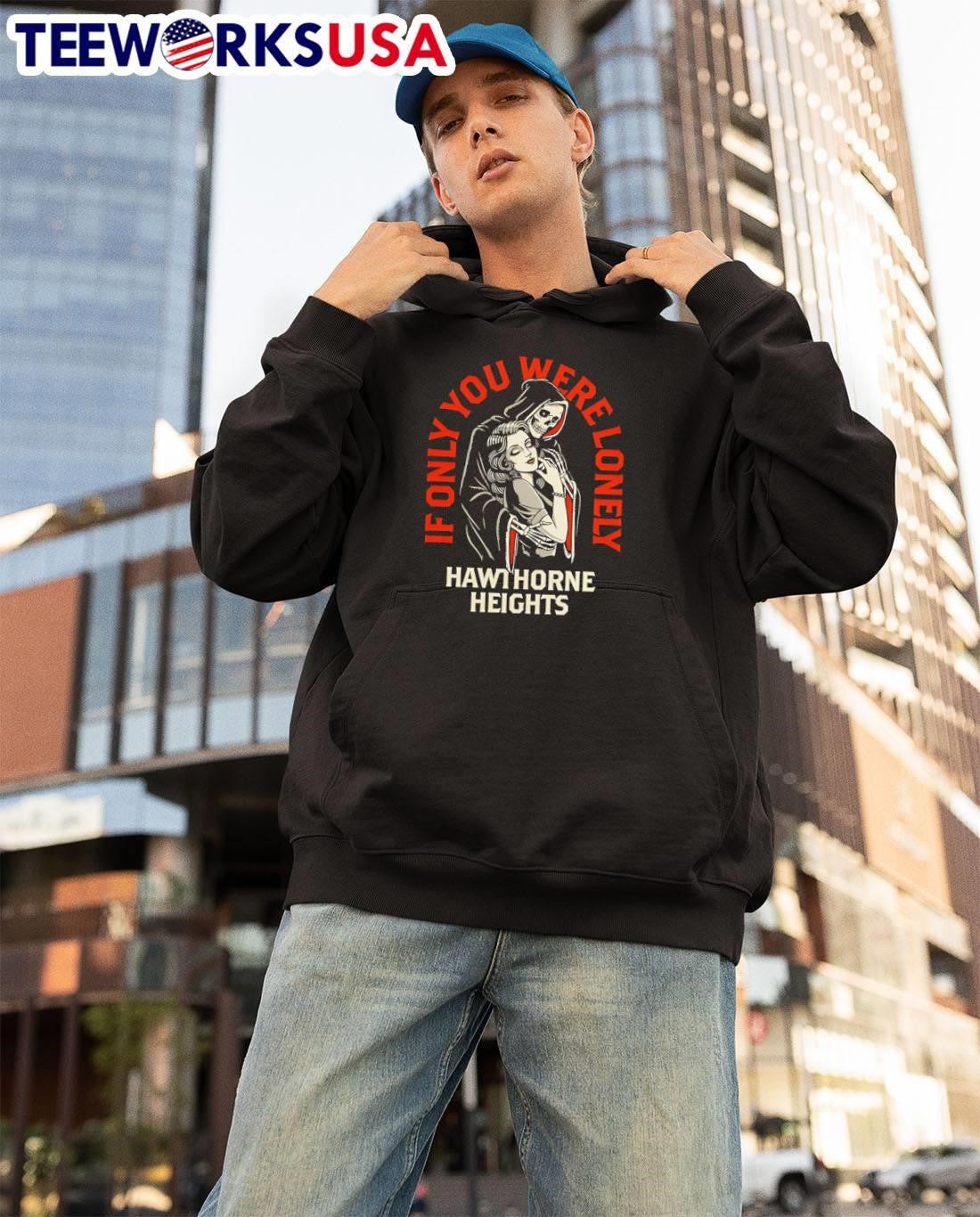 Hawthorne Heights Grim Reaper Embracing Woman If Only You Were Lonely T-Shirt