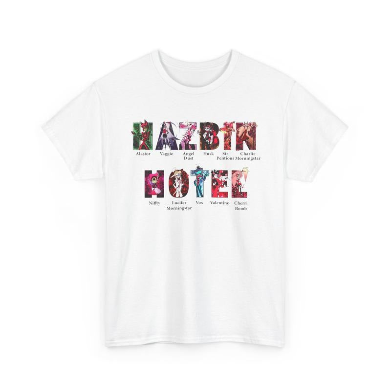 Hazbin Hotel Friend Shirt Alastor Charlie Angel Dust 100% US Cotton Relaxed Fit Crew Neckline Casual Top Hoodie, Sweatshirt
