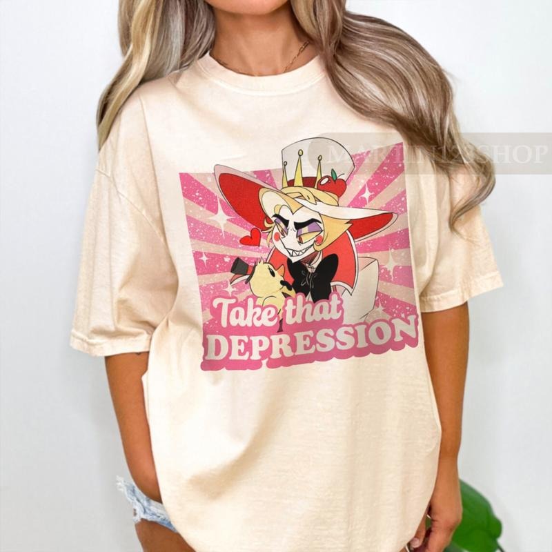 Hazbin Hotel Lucifer Morningstar Cute Vintage T-Shirt, Helluva Boss Lucifer Long Sleeve T-Shirt, Hazbin Hotel Lucifer...