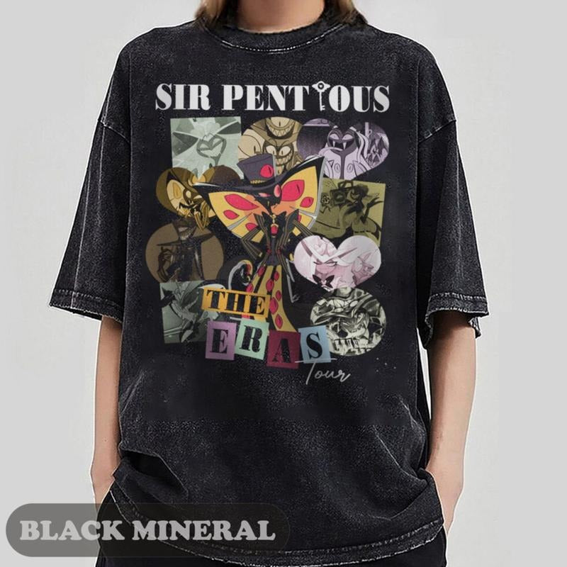 Hazbin Hotel Sir Pentious Eras Tour T-Shirt, Hazbin Hotel Characters T-Shirt, Hazbin Hotel Cartoon T-Shirt, Helluva Boss...