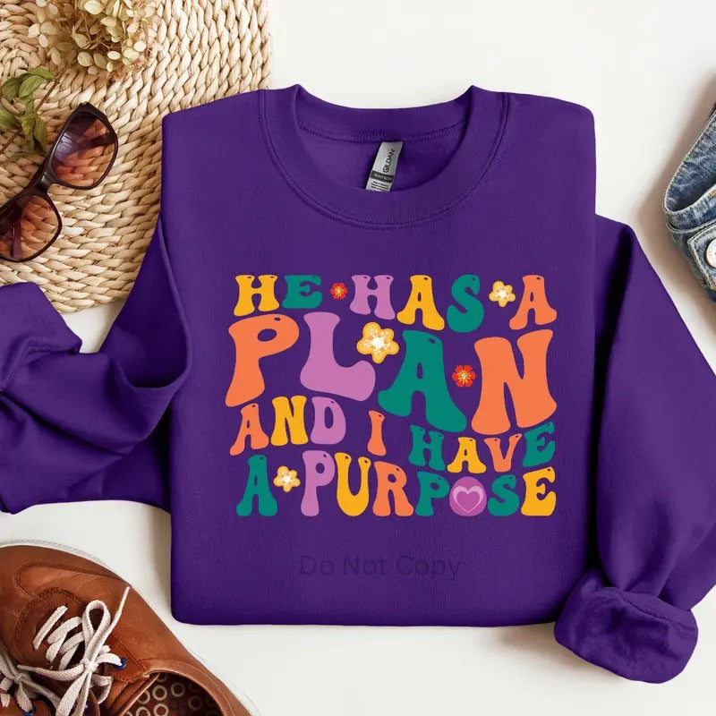 He Has A Plan DTF Transfer ONLY - This is NOT a T Shirt Hoodie, Sweatshirt | HypeDripTees.com