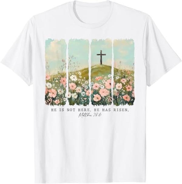 He Is Risen Christian Wildflower Happy Easter Women Girls T-Shirt Hoodie, Sweatshirt | HypeDripTees.com