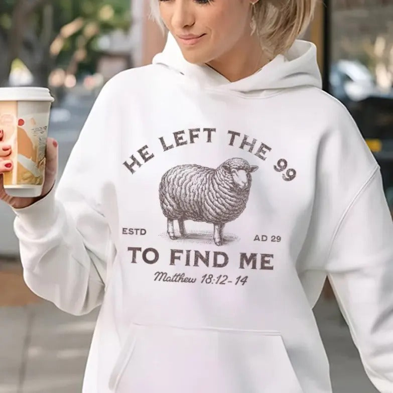 He left the 99 to Save Me, Graphic Hoodie Casual Street Style Fleece Fabric Pullover Hooded Sweatshirt for Women for Men,...