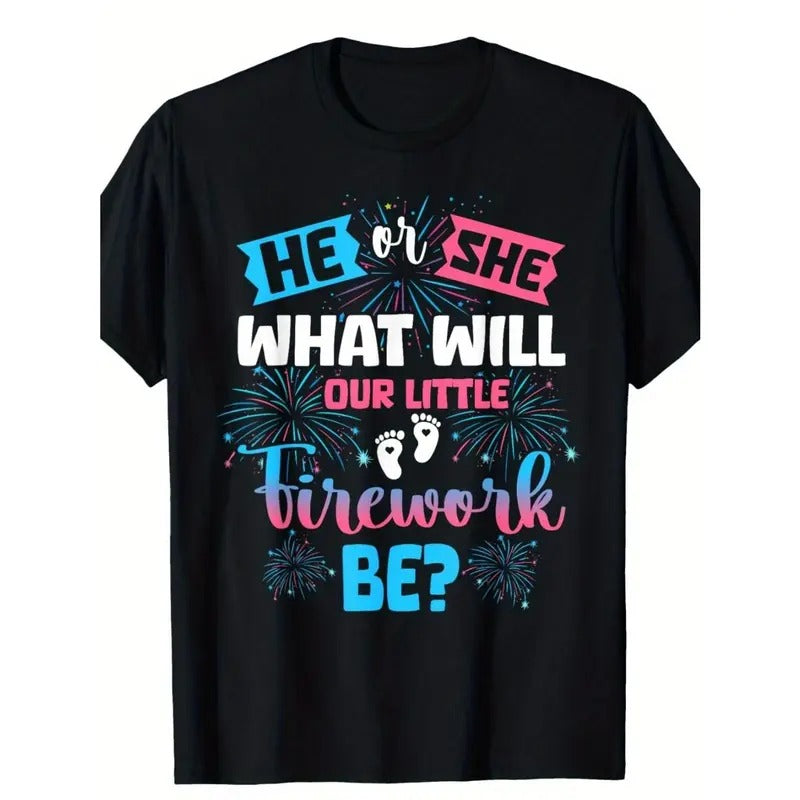 He or She What Will Our Little Firework Be Gender Reveal T-Shirt Made in USA Hoodie, Sweatshirt | HypeDripTees.com